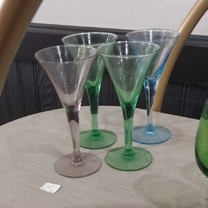 5" Multicolor Cocktail Glass Set Of 4